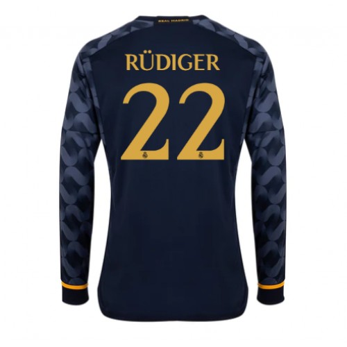 Maillot de foot Real Madrid Antonio Rudiger #22 Extérieur 2023-24 Manche Longue